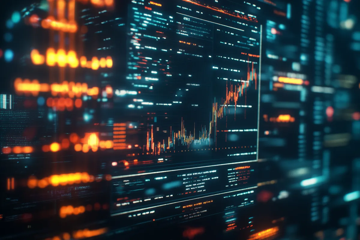 Pessoa analisando dados no monitor